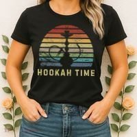 Hookah Time Sunset Shisha Smoke Hookah Lover Party Women's T-Shirt thumb 2