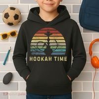 Hookah Time Sunset Shisha Smoke Hookah Lover Party Kids Hoodie thumb 2