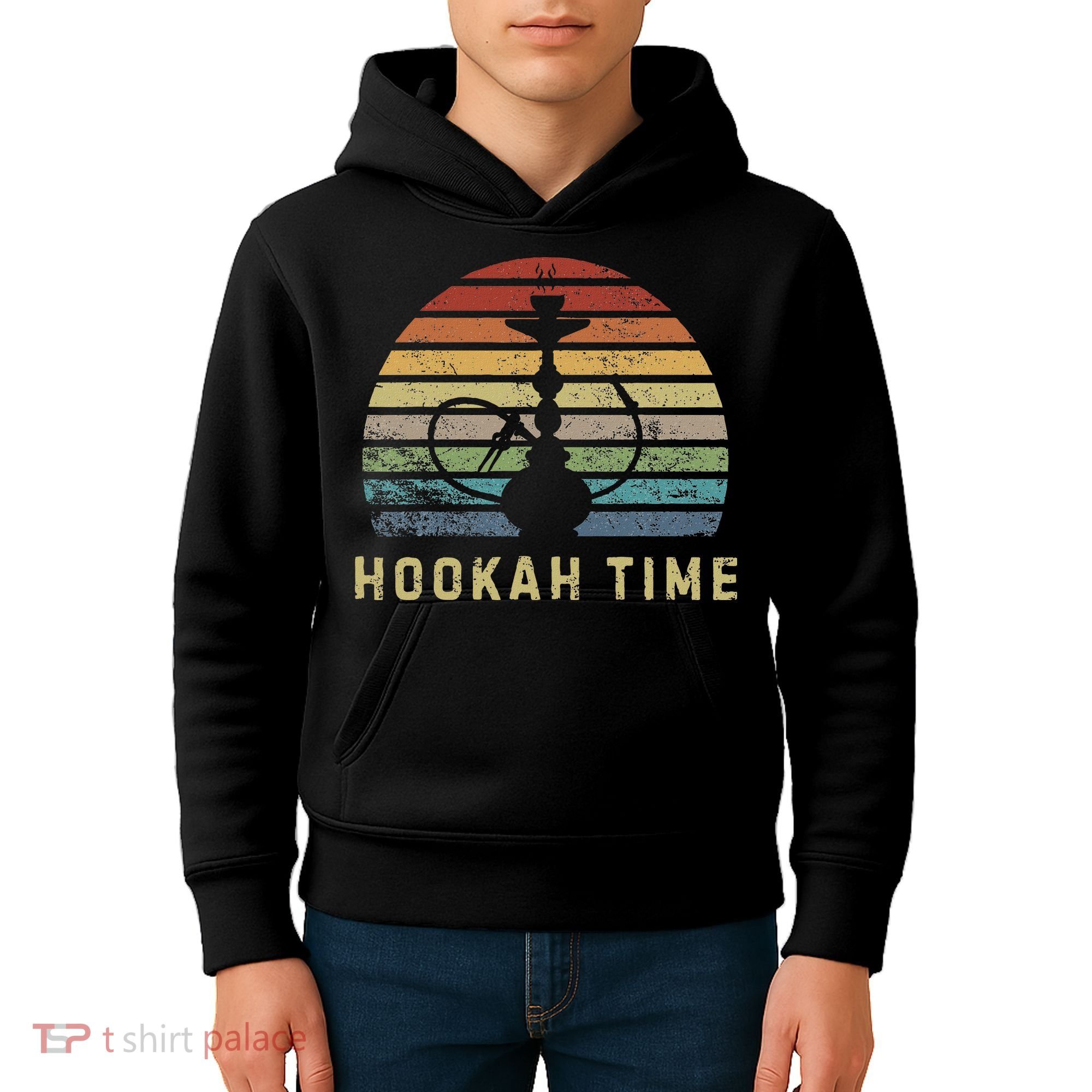 Hookah Time Sunset Shisha Smoke Hookah Lover Party Kids Hoodie