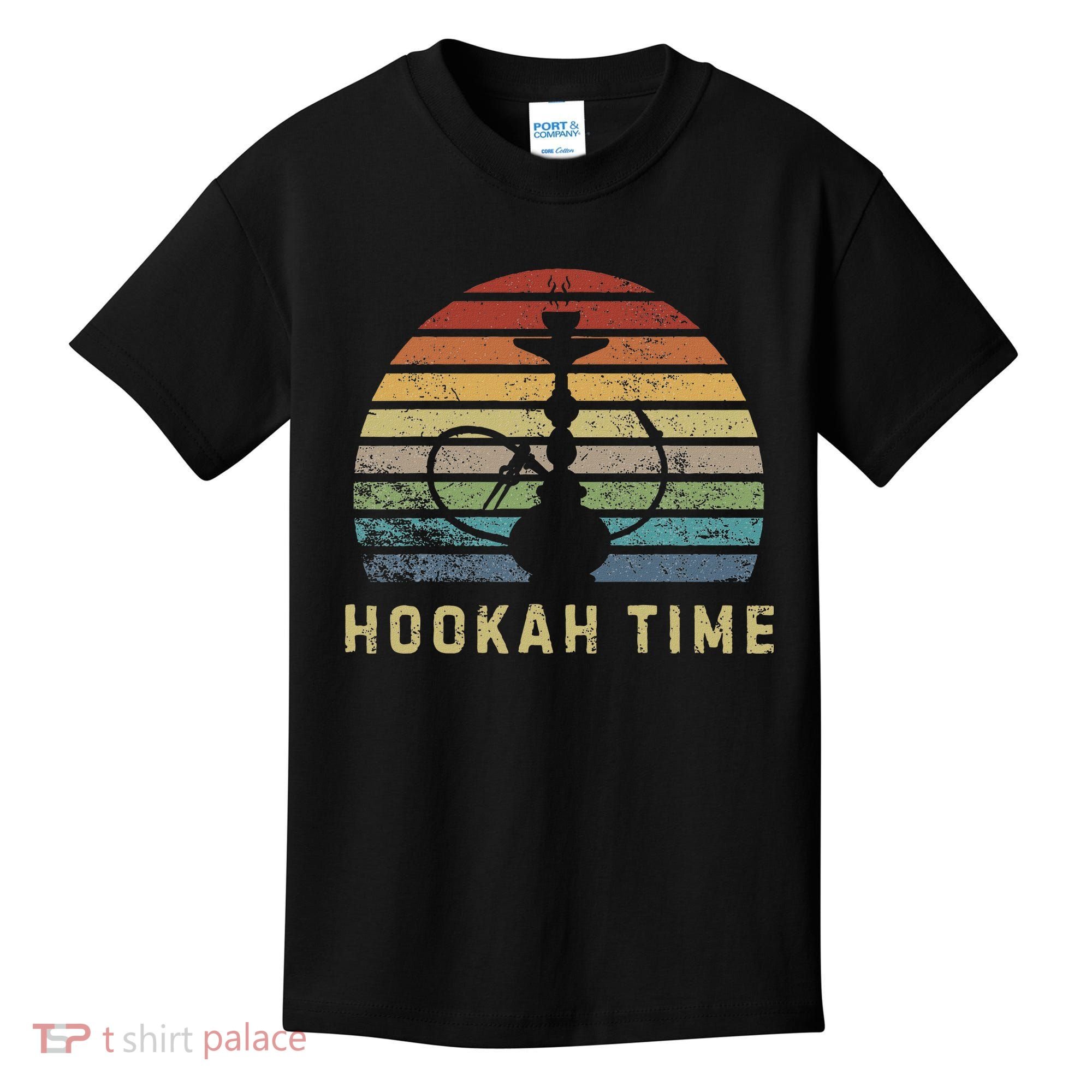 Hookah Time Sunset Shisha Smoke Hookah Lover Party Kids T-Shirt