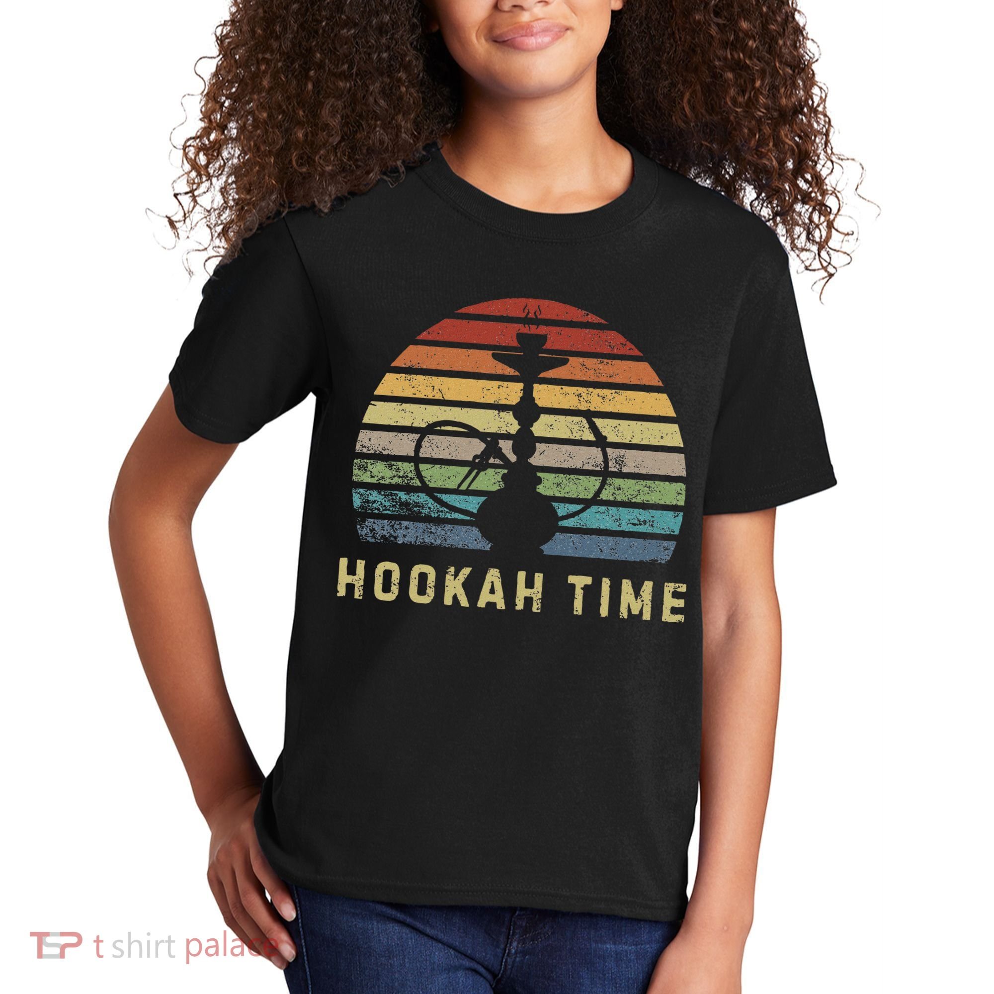 Hookah Time Sunset Shisha Smoke Hookah Lover Party Kids T-Shirt
