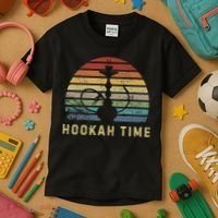 Hookah Time Sunset Shisha Smoke Hookah Lover Party Kids T-Shirt thumb 3