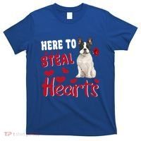 Here To Steal Hearts Funny French Bulldog Dog Valentines Day Funny Gift T-Shirt thumb 0