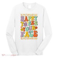 Happy To See Your Face Retro Groovy Back To School Teacher Long Sleeve Shirt thumb 0