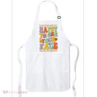 Happy To See Your Face Retro Groovy Back To School Teacher Apron thumb 0