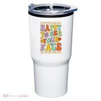 Happy To See Your Face Retro Groovy Back To School Teacher Tumbler thumb 0