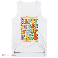 Happy To See Your Face Retro Groovy Back To School Teacher Tank Top thumb 0