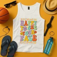 Happy To See Your Face Retro Groovy Back To School Teacher Tank Top thumb 4