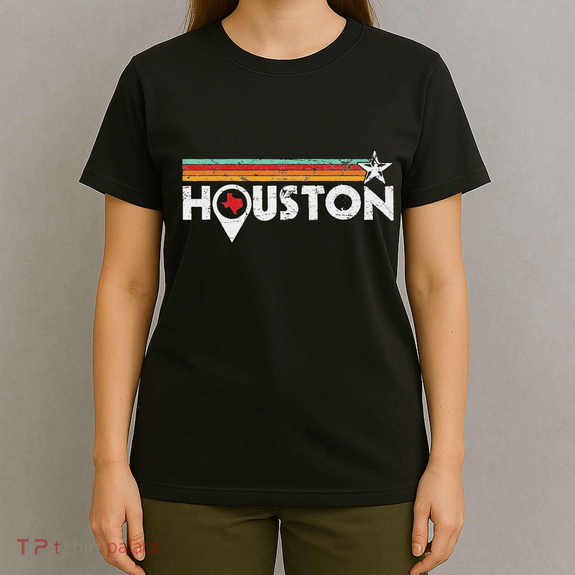 Houston Texas Strong Vintage Stripes Cool Gift T-Shirt
