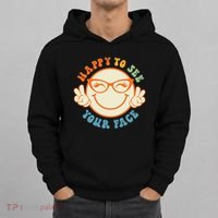 Happy To See Your Face Retro Groovy Back To School Teacher. Hoodie thumb 0