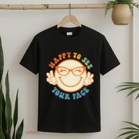 Happy To See Your Face Retro Groovy Back To School Teacher. T-Shirt thumb 2