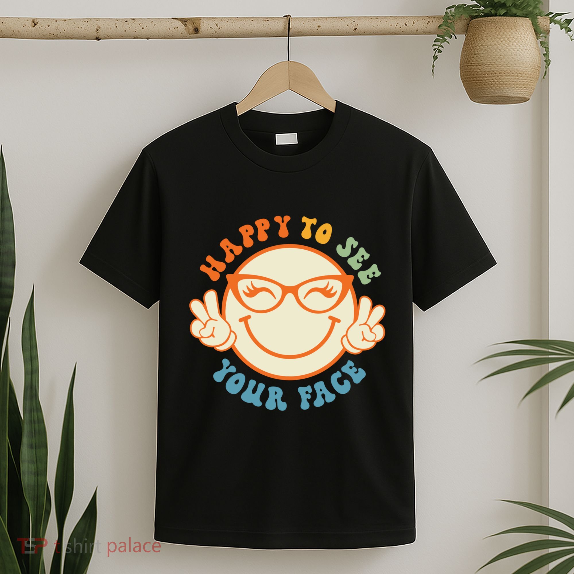 Happy To See Your Face Retro Groovy Back To School Teacher. T-Shirt