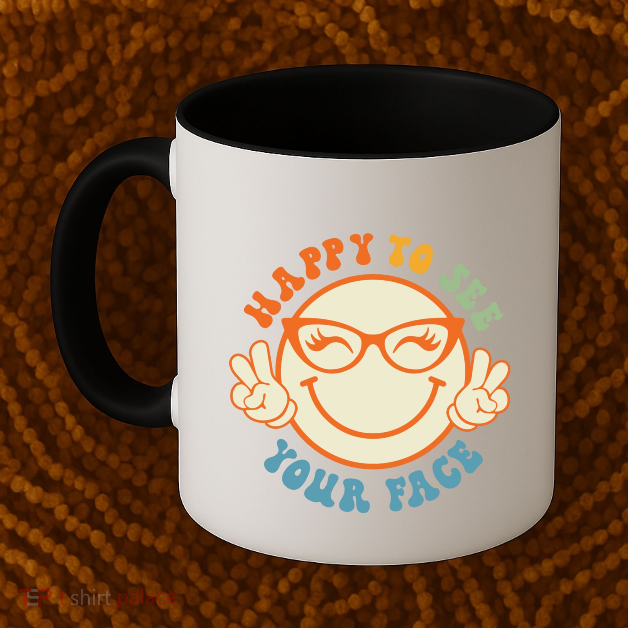 Happy To See Your Face Retro Groovy Back To School Teacher. Coffee Mug