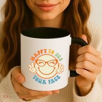 Happy To See Your Face Retro Groovy Back To School Teacher. Coffee Mug thumb 3