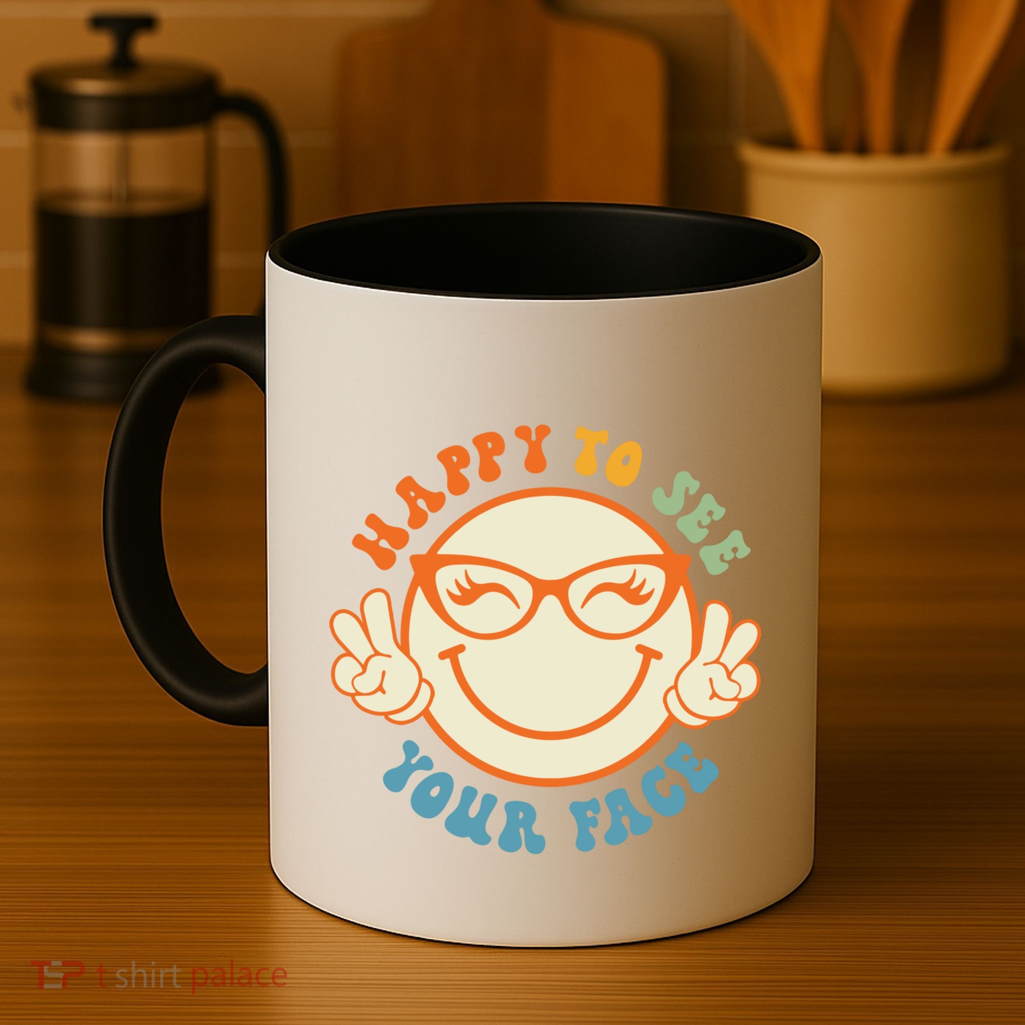 Happy To See Your Face Retro Groovy Back To School Teacher. Coffee Mug