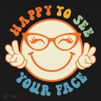 Happy To See Your Face Retro Groovy Back To School Teacher. Kids Hoodie thumb 5