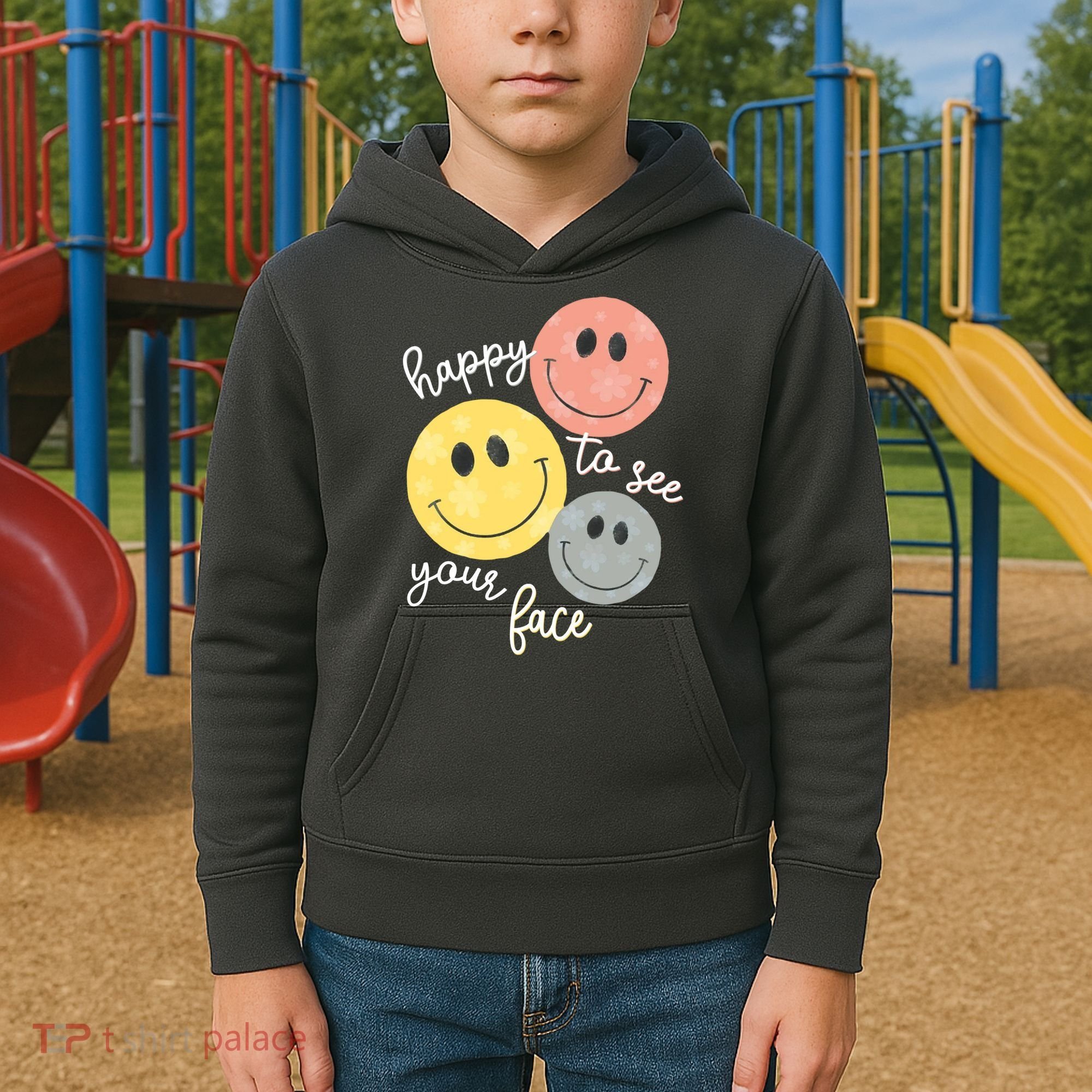 Happy To See Your Face Kids Hoodie