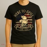 Here To Spill The Tea 4th Of July American Patriotic Vintage T-Shirt thumb 3