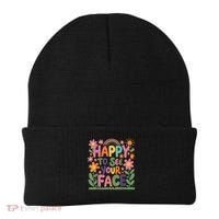 Happy To See Your Face Teacher Flower Back To School Beanie thumb 0