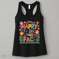 Happy To See Your Face Teacher Flower Back To School Women's Tank Top thumb 3