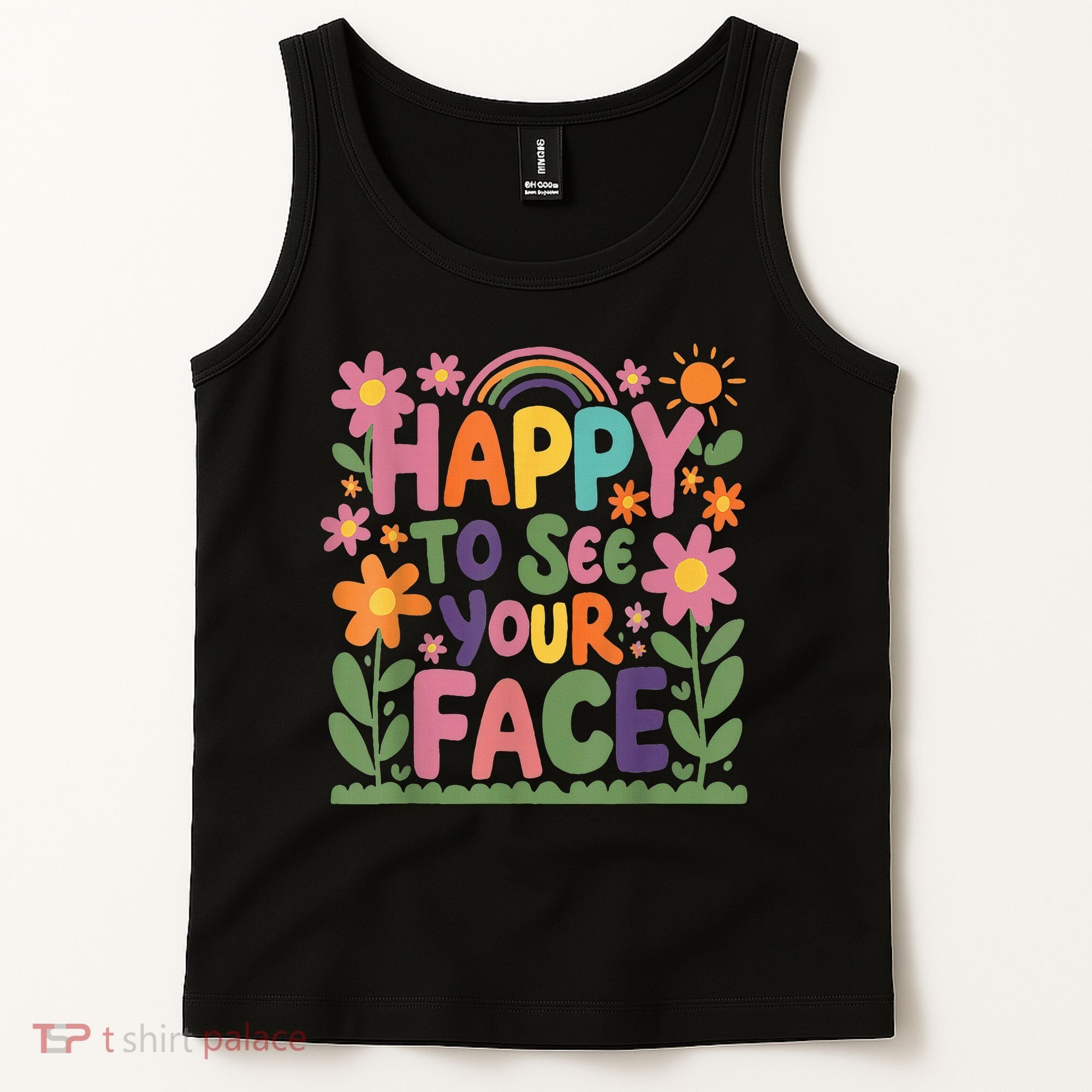 Happy To See Your Face Teacher Flower Back To School Tank Top