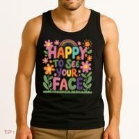 Happy To See Your Face Teacher Flower Back To School Tank Top thumb 3