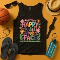Happy To See Your Face Teacher Flower Back To School Tank Top thumb 4