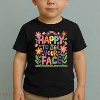 Happy To See Your Face Teacher Flower Back To School Toddler T-Shirt thumb 2