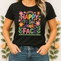 Happy To See Your Face Teacher Flower Back To School Women's T-Shirt thumb 2