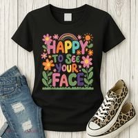 Happy To See Your Face Teacher Flower Back To School Women's T-Shirt thumb 3
