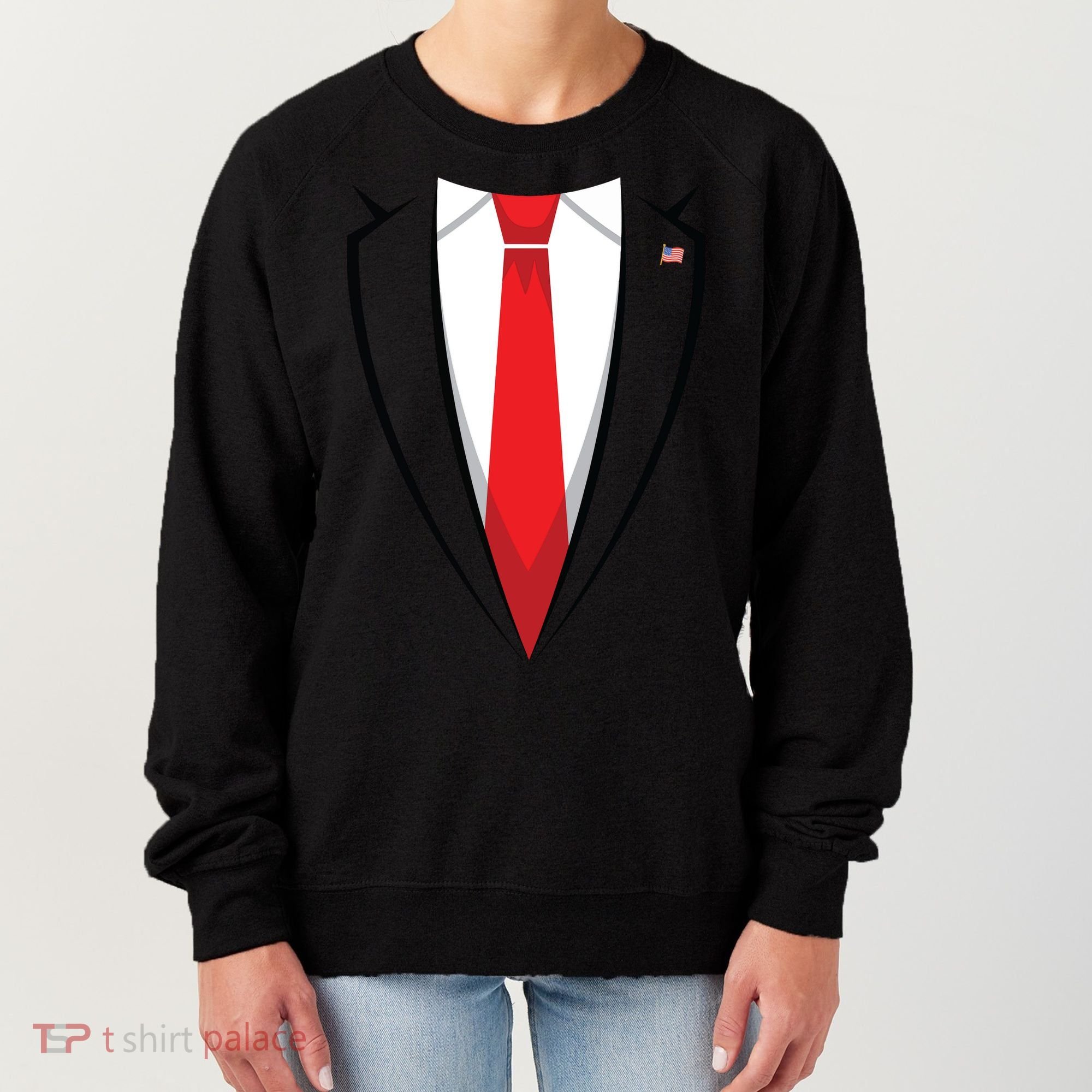 Halloween Trump Suit Us President Easy Costume Women's Sweatshirt