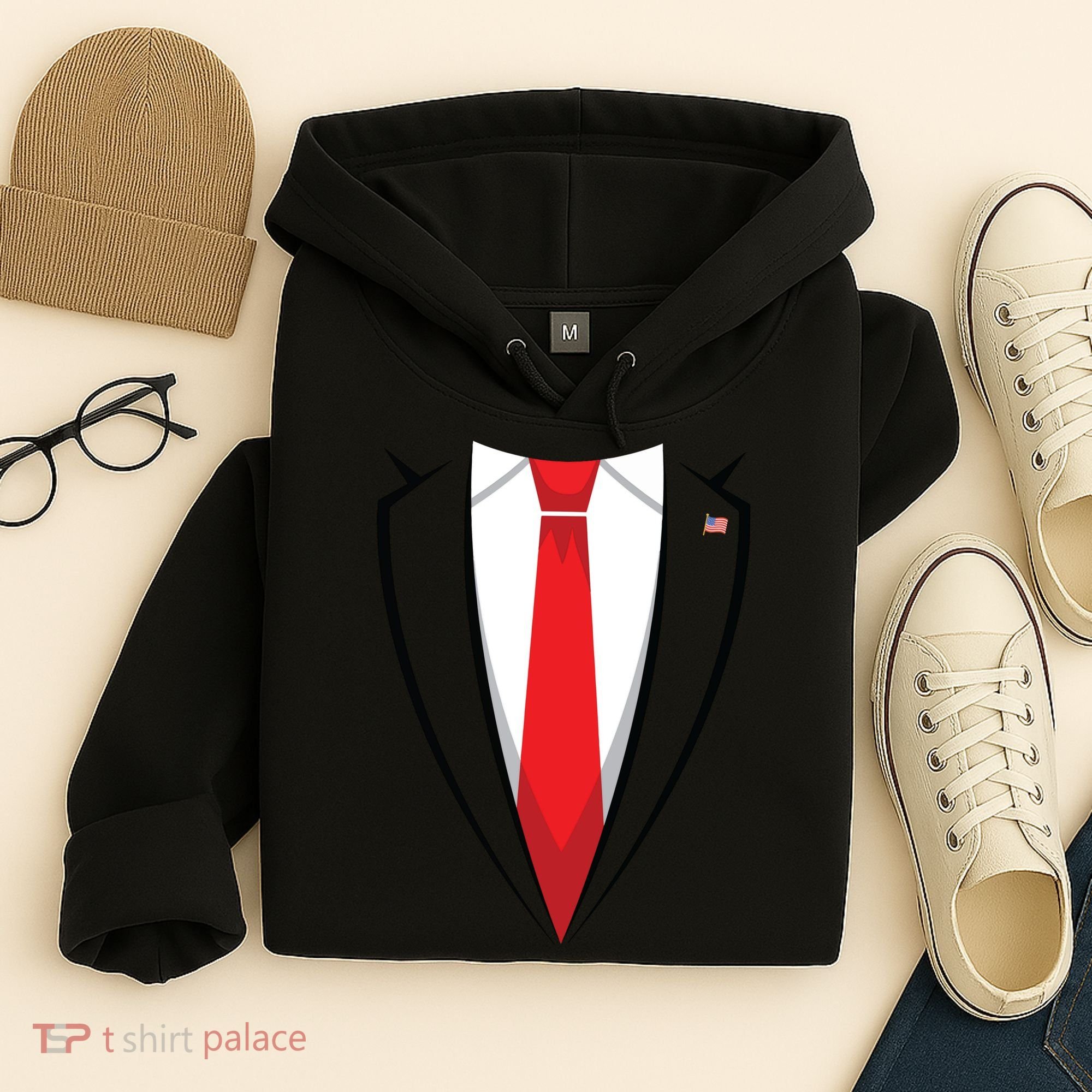 Halloween Trump Suit Us President Easy Costume Hoodie