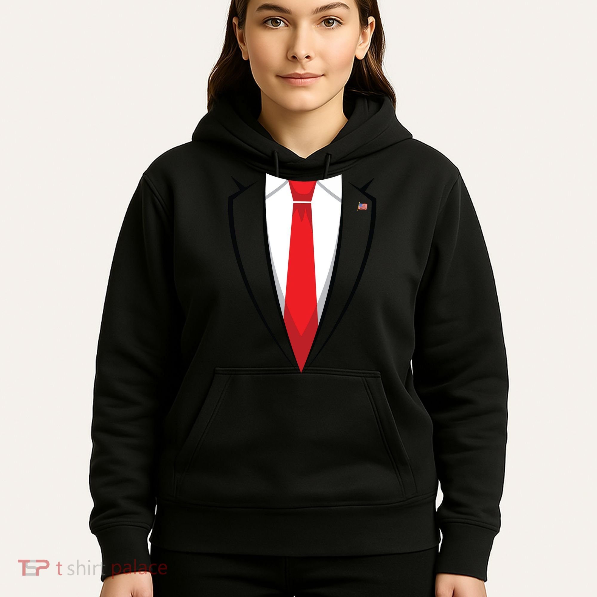 Halloween Trump Suit Us President Easy Costume Hoodie