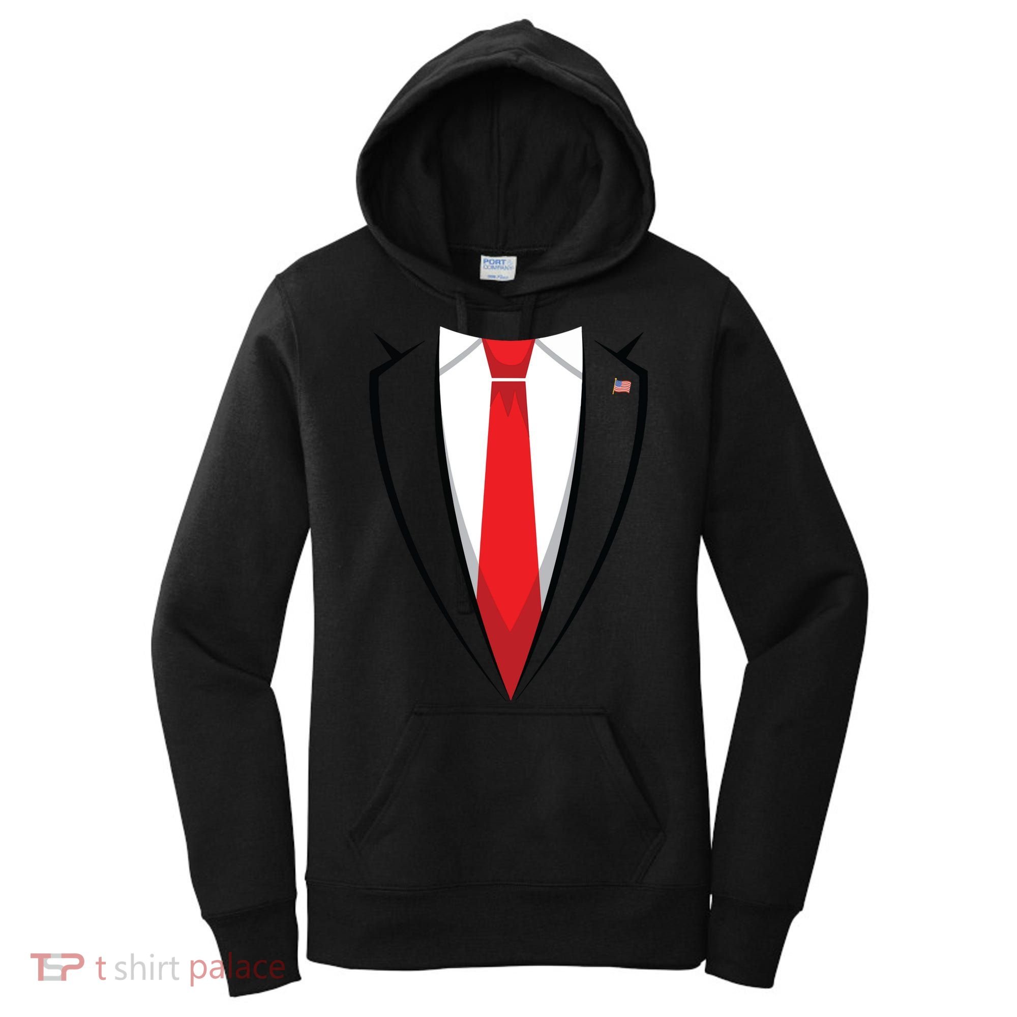 Halloween Trump Suit Us President Easy Costume Women's Hoodie