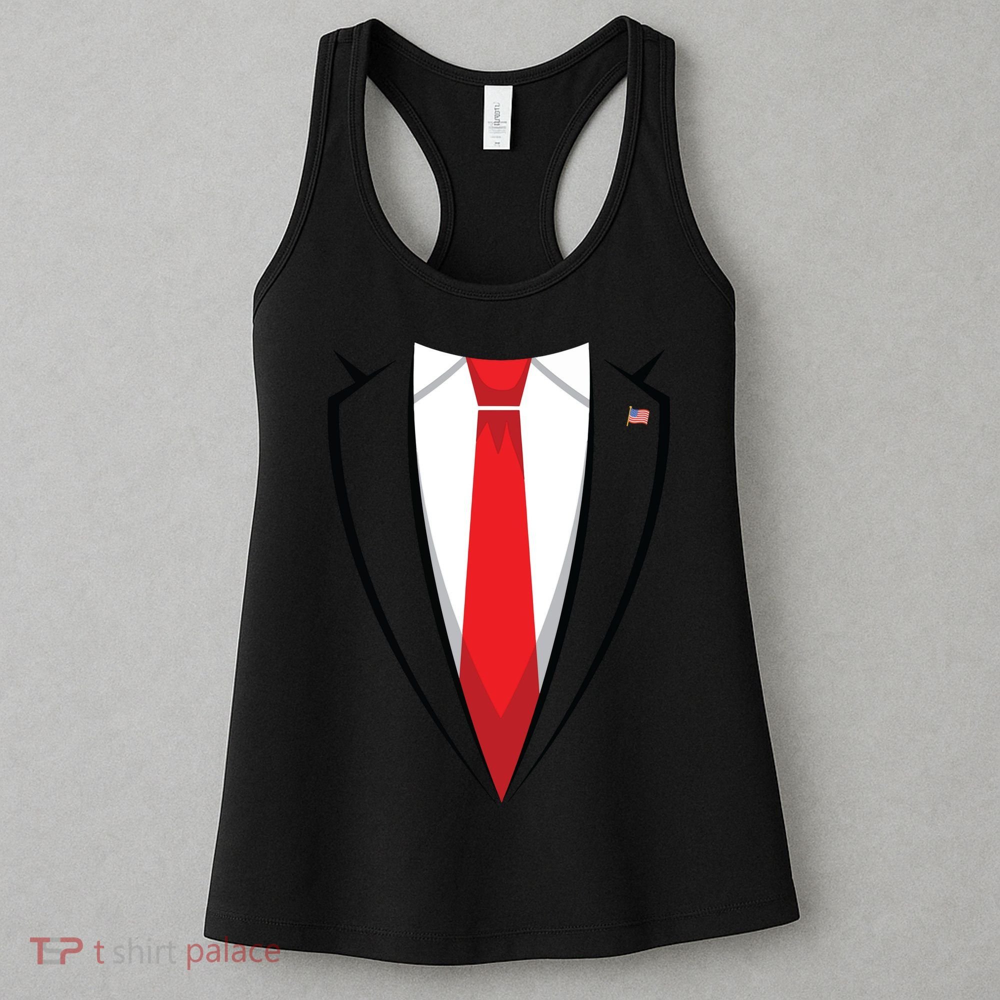 Halloween Trump Suit Us President Easy Costume Women's Tank Top