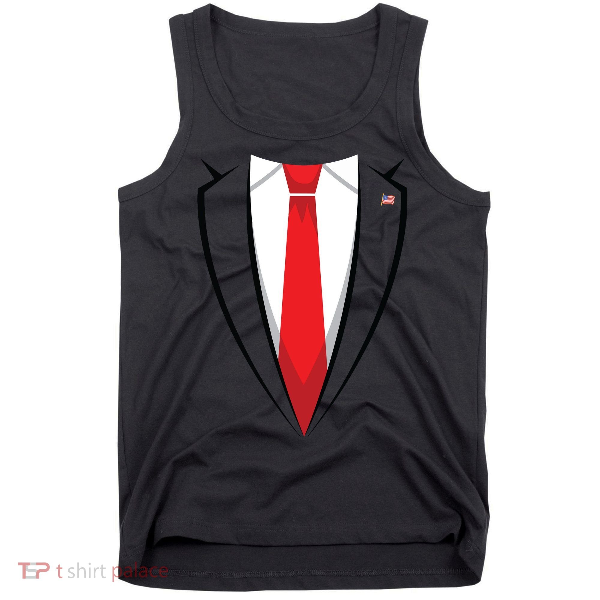 Halloween Trump Suit Us President Easy Costume Tank Top