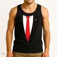 Halloween Trump Suit Us President Easy Costume Tank Top thumb 3