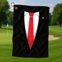 Halloween Trump Suit Us President Easy Costume Golf Towel thumb 1