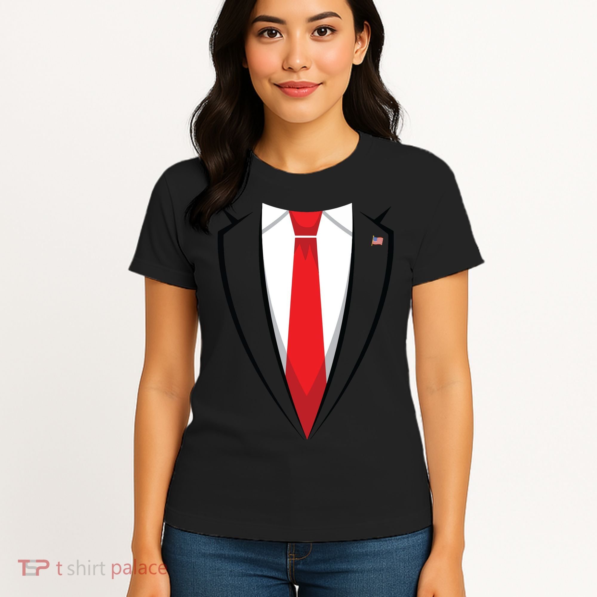 Halloween Trump Suit Us President Easy Costume Women's T-Shirt