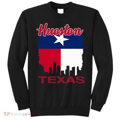 Houston Texas Skyline Vintage Houston Texas Flag Sweatshirt