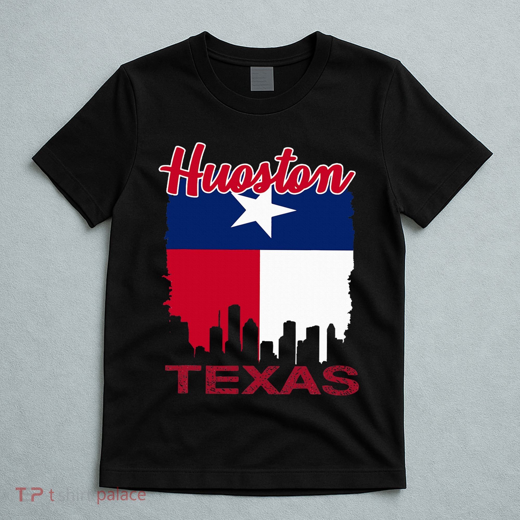 Houston Texas Skyline Vintage Houston Texas Flag T-Shirt