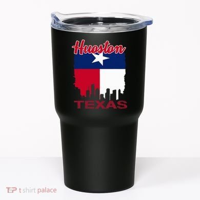 Houston Texas Skyline Vintage Houston Texas Flag Tumbler