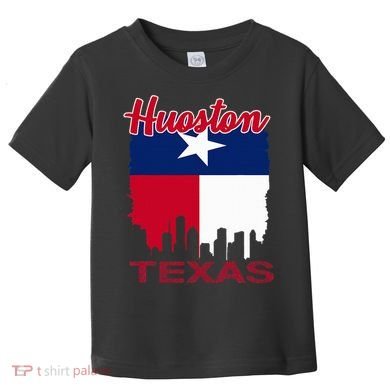 Houston Texas Skyline Vintage Houston Texas Flag Toddler T-Shirt