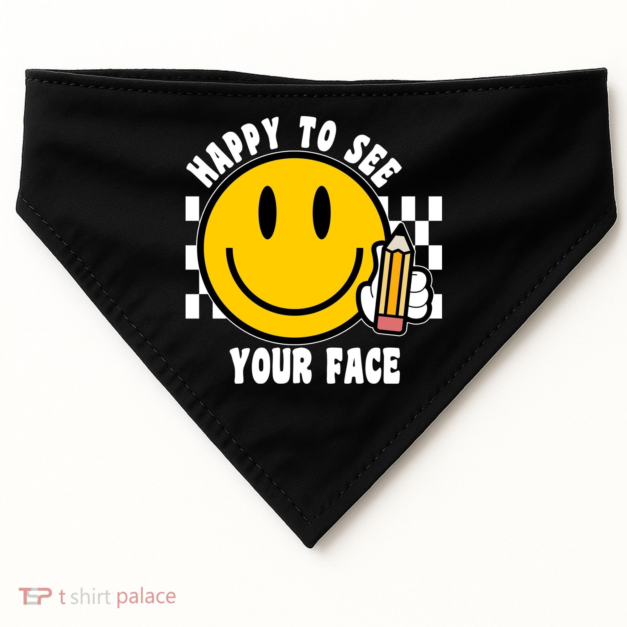 Happy To See Your Face School USA-Made Doggie Bandana