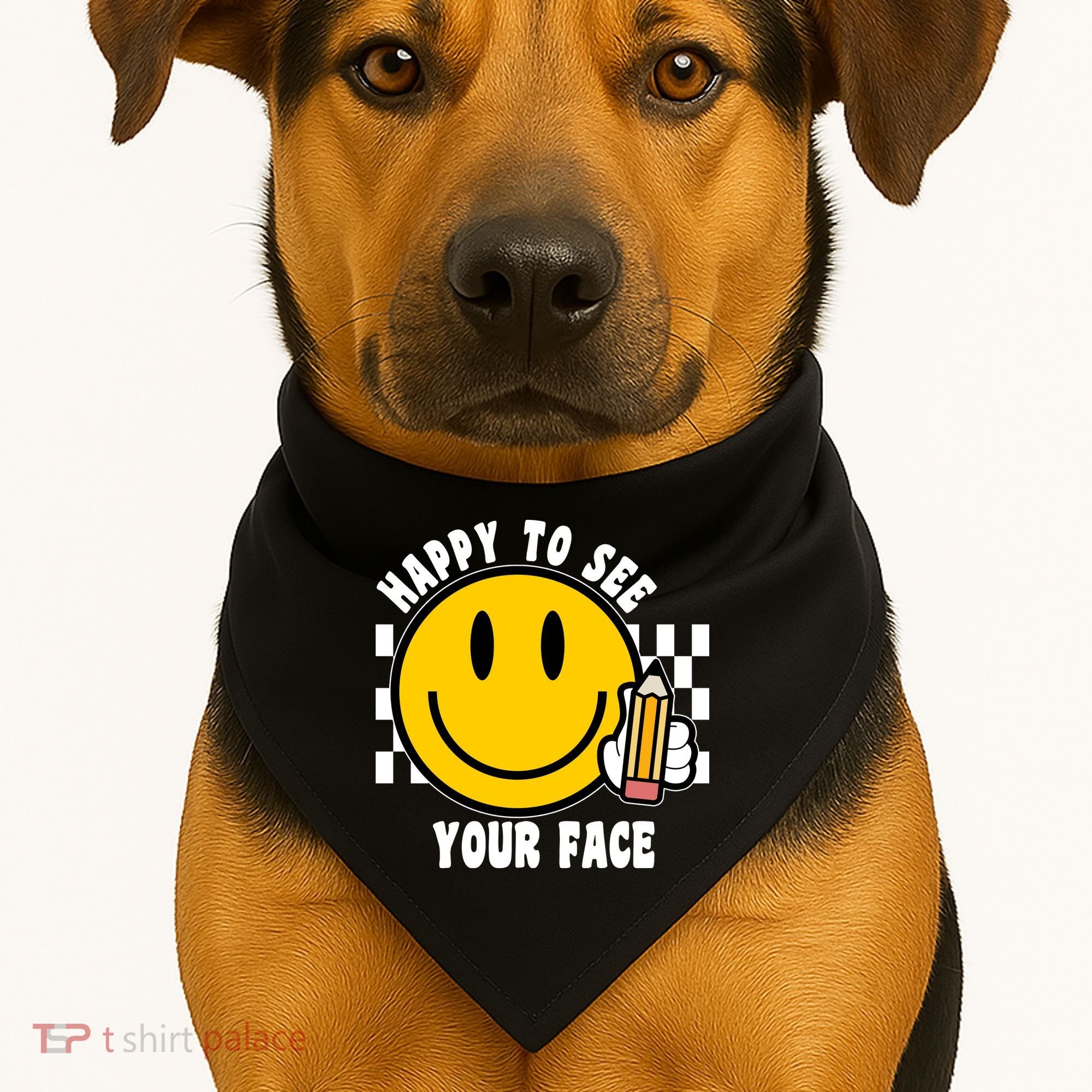 Happy To See Your Face School USA-Made Doggie Bandana