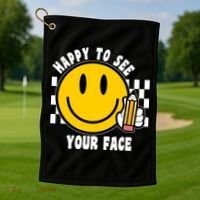 Happy To See Your Face School Golf Towel thumb 1
