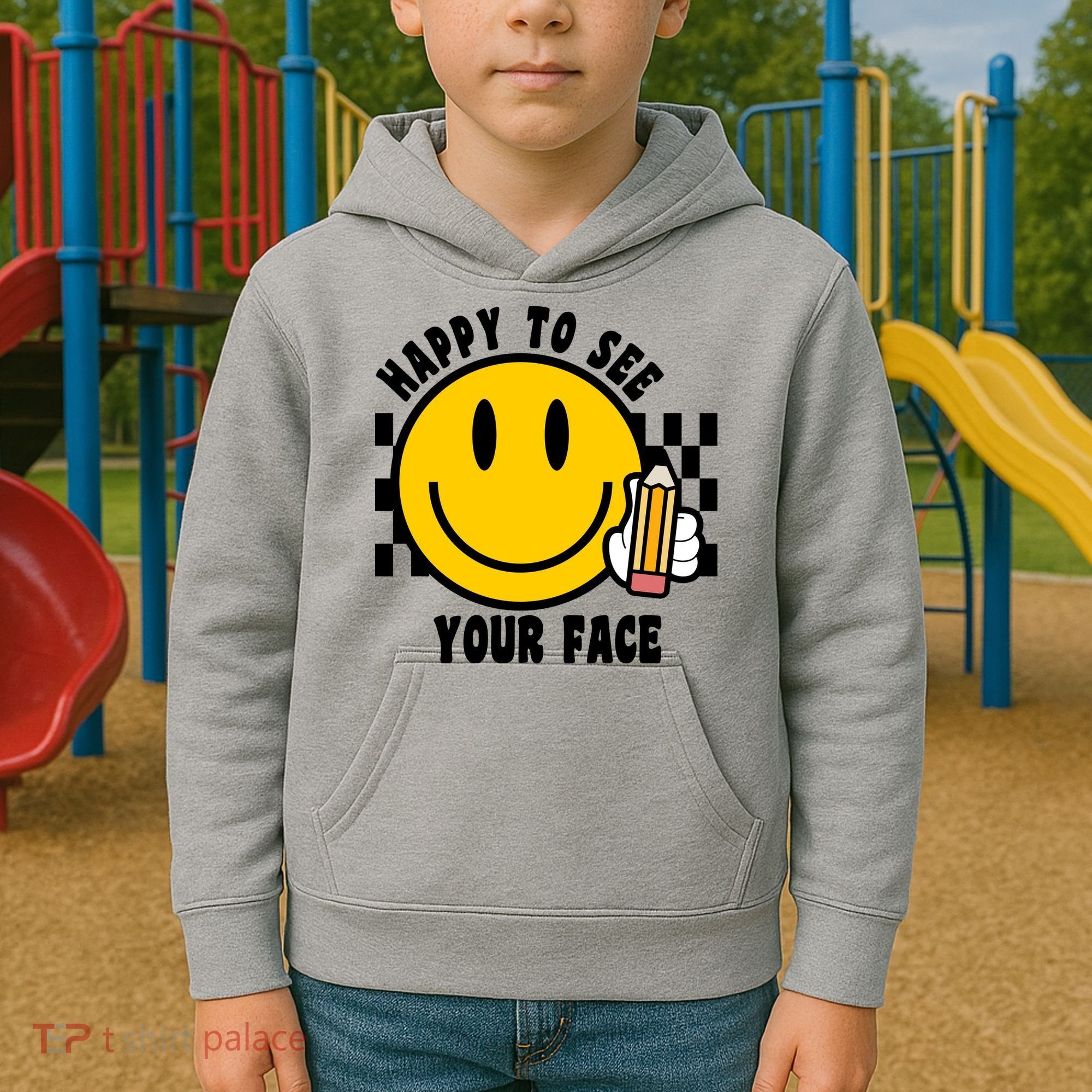 Happy To See Your Face School Kids Hoodie