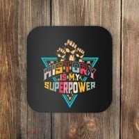 History Teacher Superpower Funny Historian Social Studies Coaster thumb 0