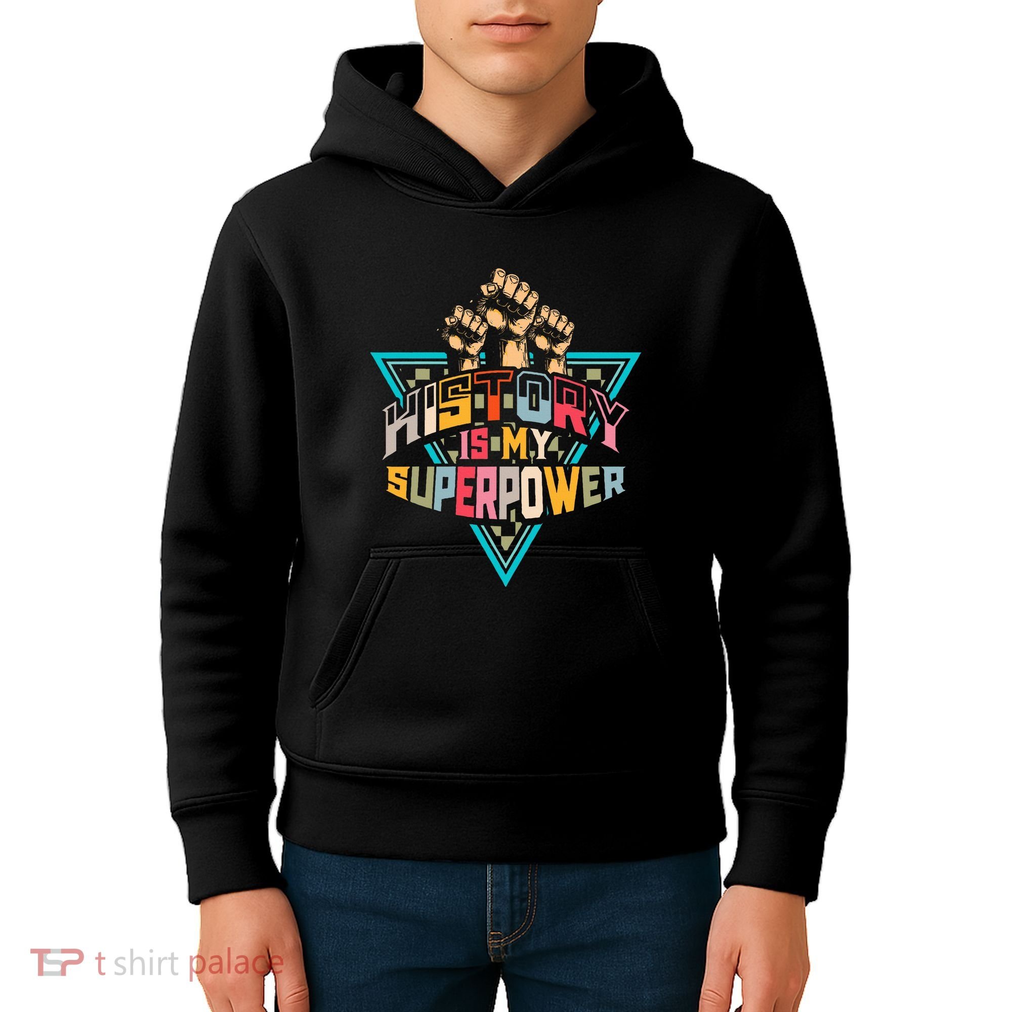 History Teacher Superpower Funny Historian Social Studies Kids Hoodie