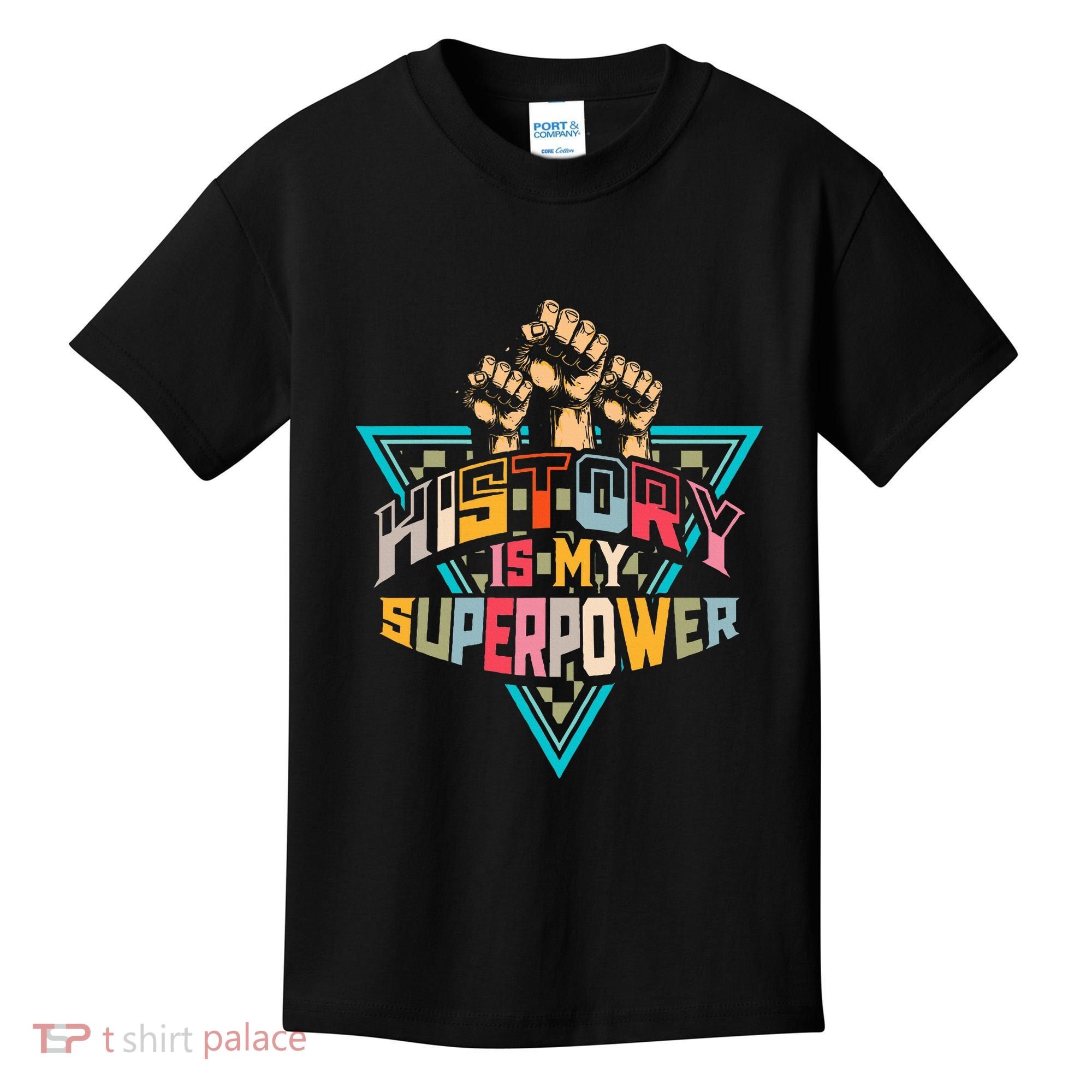 History Teacher Superpower Funny Historian Social Studies Kids T-Shirt